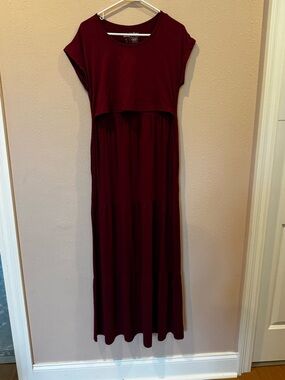 Latched Mama Burgundy Nursing Maxi Dress